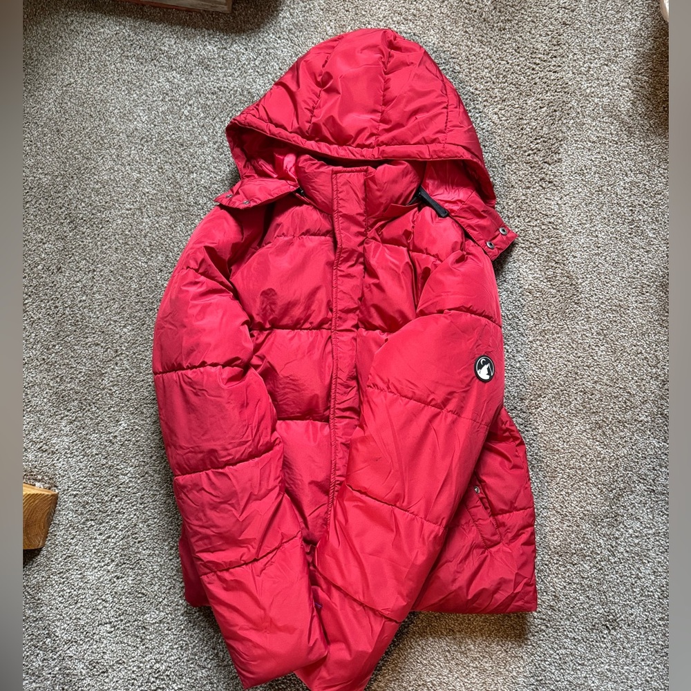 Zyia Active Jacket Womens Large Red Hooded Puffer Quilted Full Zip Insulated - Picture 2 of 6